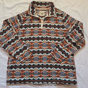 Cotton & Rye Outfitters Aztec Size Large 1/4 Zip Jacket Sweatshirt